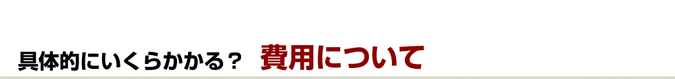 具体的にいくらかかる？費用について