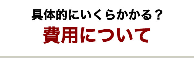 具体的にいくらかかる？費用について